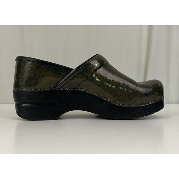 Dansko Shoes Womens 37 6.5-7 Nursing Clogs Prism Iridescent Green Patent Leather - Picture 3 of 10
